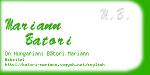mariann batori business card