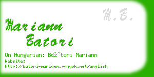 mariann batori business card